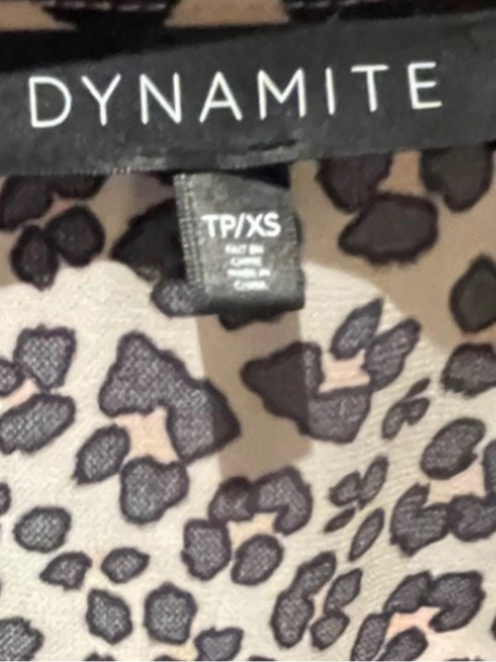 Dynamite Cream & Black Leopard Print Wrap Mini Dress - Picture 2 of 2